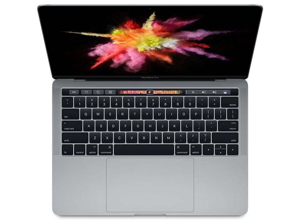 Skolecomputer - Apple MacBook Pro (13,3-inch, 2017) Space Gray - 13", 2560x1600 - CPU: i5-7360U 2,3 - 127 SSD - 8 GB ram - God Stand