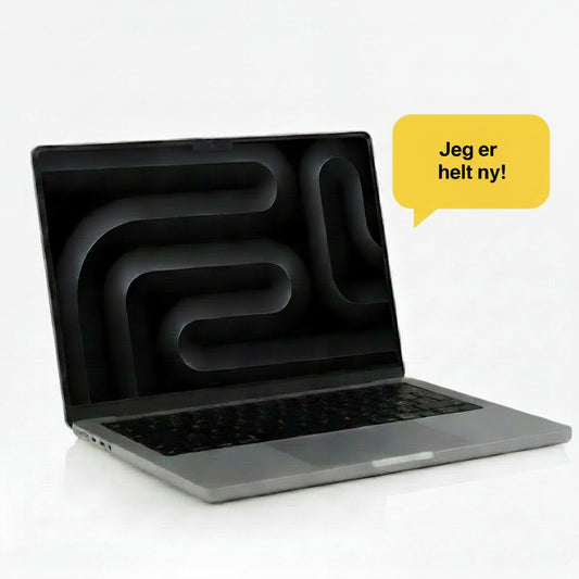 Skolecomputer - NY Apple MacBook Pro (Nov 2023) - 14.2"-3024x1964 - CPU: M3 8-Core - GPU: M3 10-Core - 512 SSD - 16 GB ram - Ny - i original indpakning